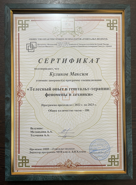 Московский Гештальт Институт "Телесный опыт в гештальт-терапии: феномены и техники" 2022-2023
