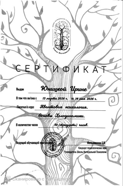 Высшая школа интегральной психологии. Квантовая психология. Основы холодинамики. 2026