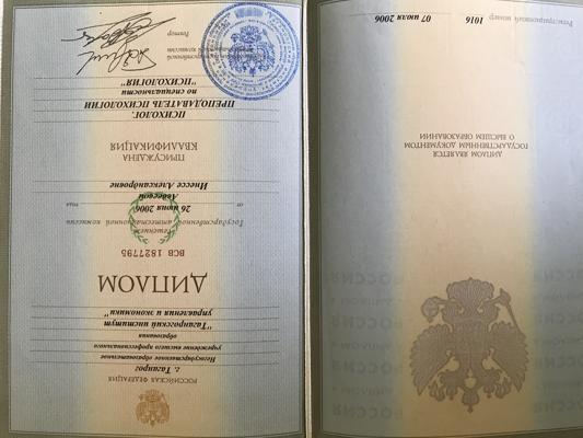 Таганрогский институт управления и экономики  психолог 1999-2006