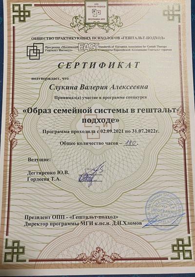 Московский Гештальт Институт Работа с семейной системой в гештальт-подходе 2021-2022