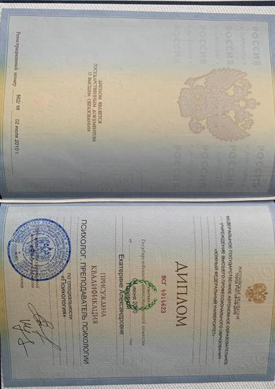 Южный Федеральный Университет Психолог. Преподаватель психологии 2005-2010