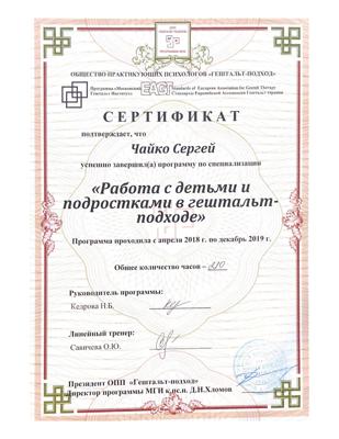 Общество практикующих психологов "Гештальт-подход" Гештальт-терапевт 2018-2019