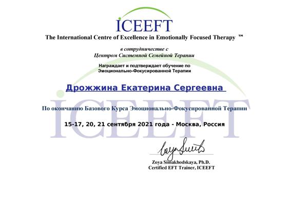 The International Centre of Excellence in Emotionally Focused Therapy ™ в сотрудничестве с Центром Системной Семейной Терапии Эмоционально-фокусированная терапия 2021