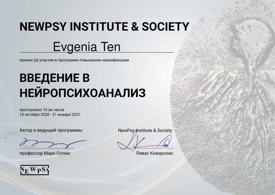 Newpsy Institute and Society Введение в нейропсихоанализ 2020