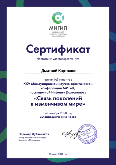 Московский институт Гештальта и Психодрамы Психодраматист 2020