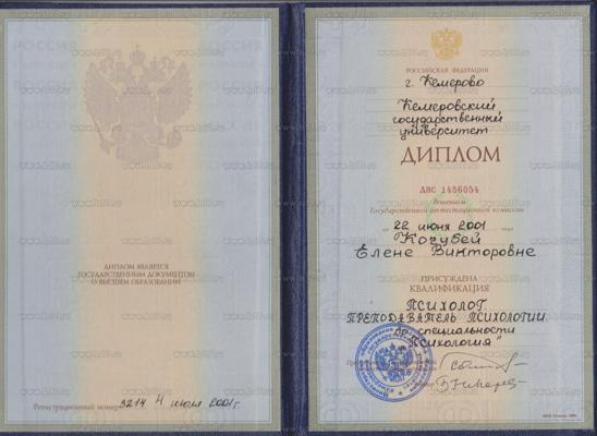 Кемеровский государственный университет Психолог 1996-2001