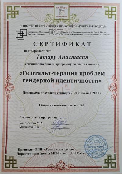 Московский Гештальт Институт Гештальт-терапия проблем гендерной идентичности 2020-2021