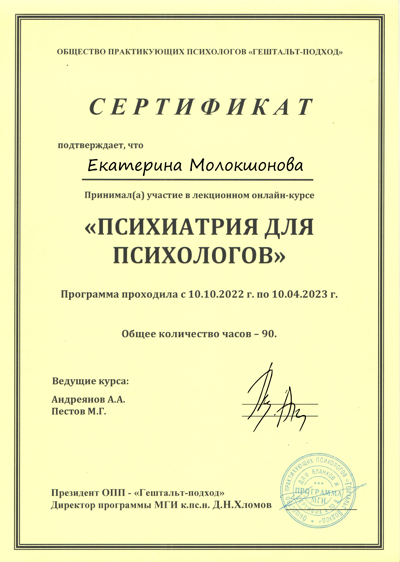 Московский гештальт институт психология 2022-2023