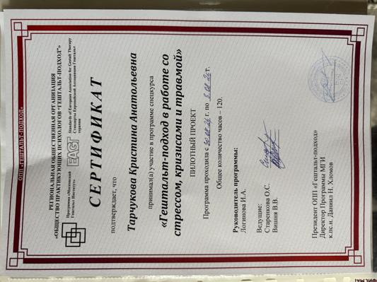 Московский Гештальт Институт Специалист по работе с кризисами и травмами в гештальт-подходе 2024-2025
