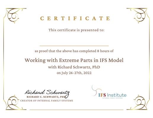 IFS Institute Working with extreme parts in IFS Model 2022