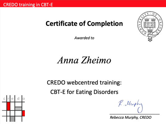 The Centre for Research on Eating Disorders at Oxford Enhanced CBT (CBT-E) for Eating Disorders 2021-2022
